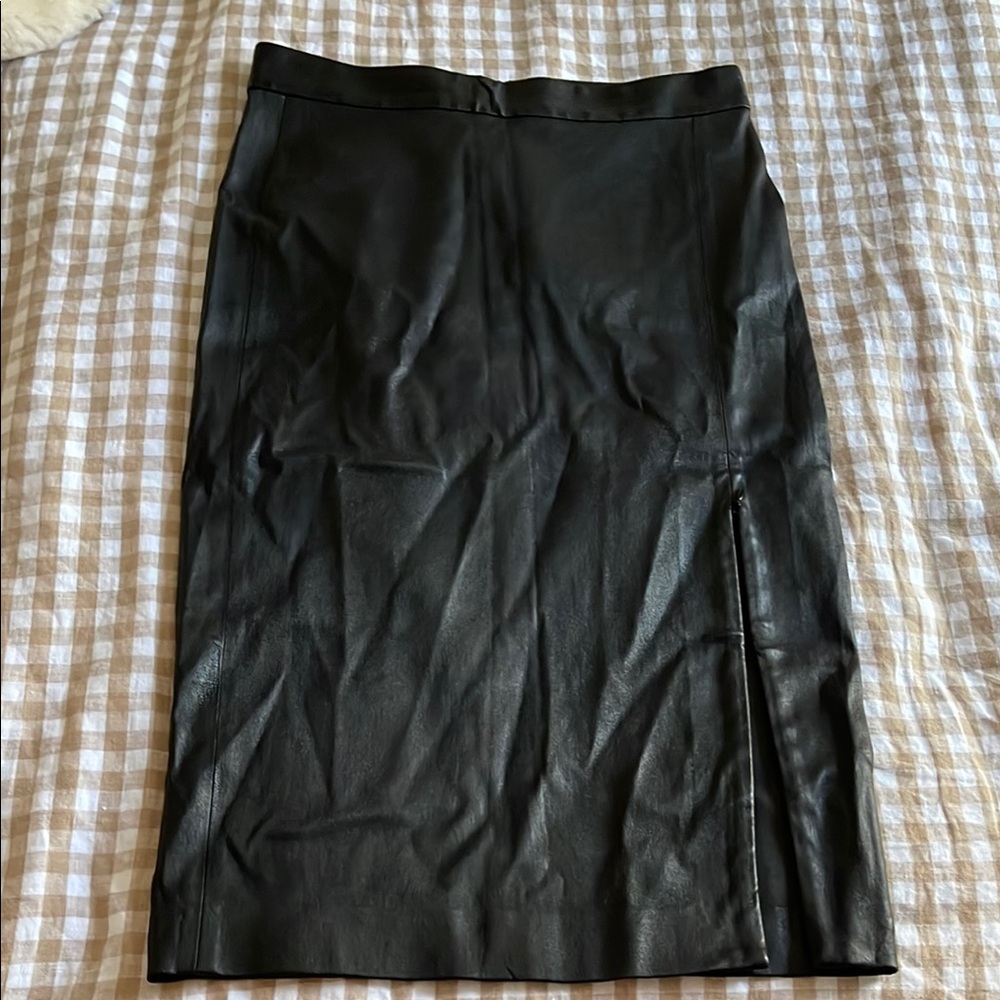 Theory lamb leather pencil skirt